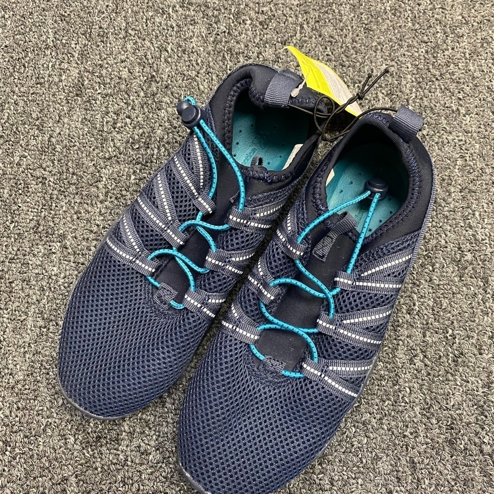 Navy and Teal Athletic Sneakers